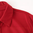 Chic Women's Blouse with Elastic Waist & Stylish Buttons