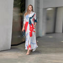 Vibrant Graphic Print Shirt Dress with Pockets