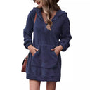 Cozy Fleece Hooded Dress for Women