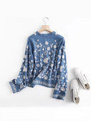 Embroidered Blouse with Ruffle Accents for Women