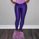 High-Shine Women's Fitness Leggings with High Waist Design