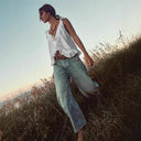 Romantic Lace-Trimmed Women's Cotton Blouse