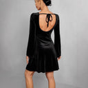 Chic Velvet Midi Dress with Long Sleeves