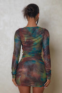 Chic Women's Long Sleeve Gradient Dress