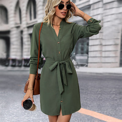 Stylish Women's Shirt Dress with Adjustable Belt