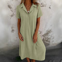 Chic Women's Short Sleeve Shirt Dress