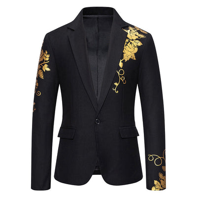 Floral Design Women's Blazer with Silky Finish