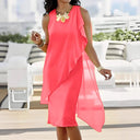 Women's Flowing Asymmetric Chiffon Dress