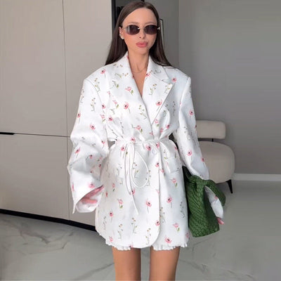 Floral Detail Women's Blazer Jacket
