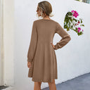 Women's Button Placket Dress with Side Pockets