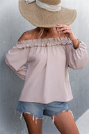 Off-Shoulder Ruffle Women’s Blouse for Stylish Elegance