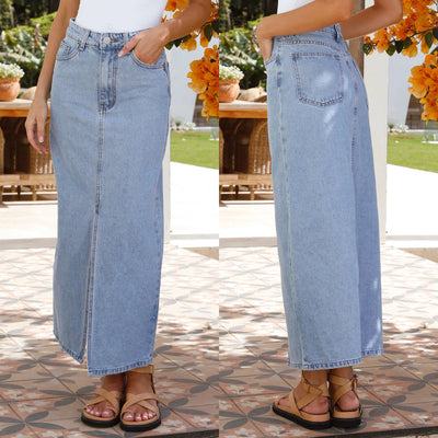 Chic Women's Denim Skirt - Trendy Style