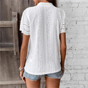 Embroidered Short Sleeve Women's Blouse
