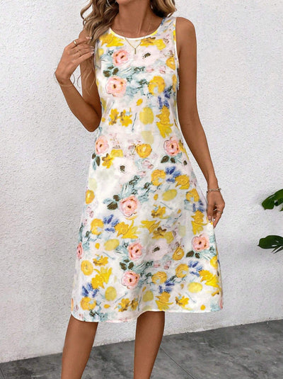 Floral Summer Dress for Women - Flowing Sleeveless Style