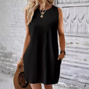 Chic Women's T-Shirt Dress with Pockets