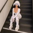 Chic Women's Bodysuit with Deep Neckline