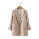 Chic Women's Blazer Jacket with Textured Fabric