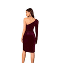 Chic Velvet Mini Dress with Asymmetric Draping