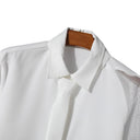 Chic Women's Long Sleeve Blouse with Mesh Accents