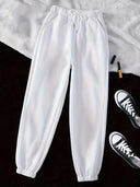 Women's Chic Elastic Waist Leisure Pants with Pockets