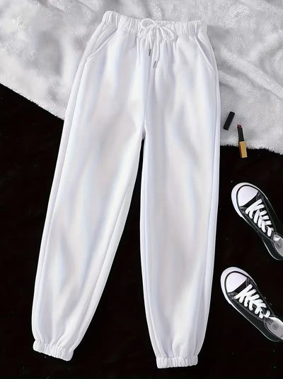 Women's Chic Elastic Waist Leisure Pants with Pockets