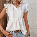 Ruffled Women's Blouse in Textured Fabric