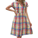 Checkered Cotton Dress for Women - Stylish and Chic
