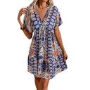 Bohemian V-Neck Dress with Ruffle Detailing