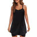 Chic Women's Camisole Dress with Convenient Pockets