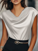 Chic Draped Top Crafted from Superior Fabric