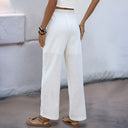 Chic Women's Leisure Pants with Stylish Patch Pockets