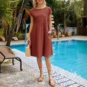 Chic Linen Dress with Pockets for Women