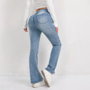 Women's High-Waisted Flared Jeans with Stylish Darts