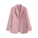 Chic Women's Blazer Jacket with Structured Design and Handy Pockets