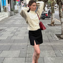 Chic Women's Polka Dot Fitted Blouse