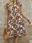 Floral Print Women's Dress with Stylish Cut