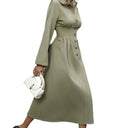 Women's A-Line Shirt Dress with Button Accents