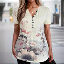 Stylish Gradient Short Sleeve Women's Shirt