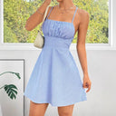 Women's A-Line Summer Dress with Wrap Detail and Slim Straps
