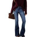 High-Waisted Flared Jeans with Frayed Hem