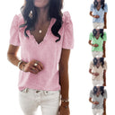 Chic V-Neck Puff Sleeve Blouse for Women
