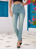 High-Waist Distressed Women's Jeans - Trendy Fit