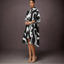 Chic Graphic Print Asymmetrical Dress for Women