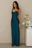Chic Satin Maxi Dress with Adjustable Straps for Women
