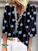 Chic Women's Blouse with Contemporary Circle Design