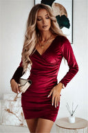 Chic Long Sleeve V-Neck Bodycon Wrap Dress for Women