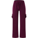 Women's Cargo Pocket Leisure Pants with Elastic Waistband