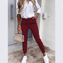 Chic Women's Chino Pants with Stretchy Waist