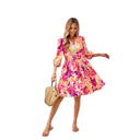 Floral Print Blouse Dress with Statement Sleeves