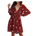 Women's V-Neck Star Pattern Dress for Effortless Style
